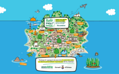 Promovemos el reciclaje de envases de vidrio en Sant Josep de sa Talaia con la iniciativa “Reto Mapamundi”.